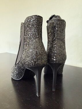 NWOT Zara Trafaluc Glitter Pointed Toe Ankle Boots Size 36